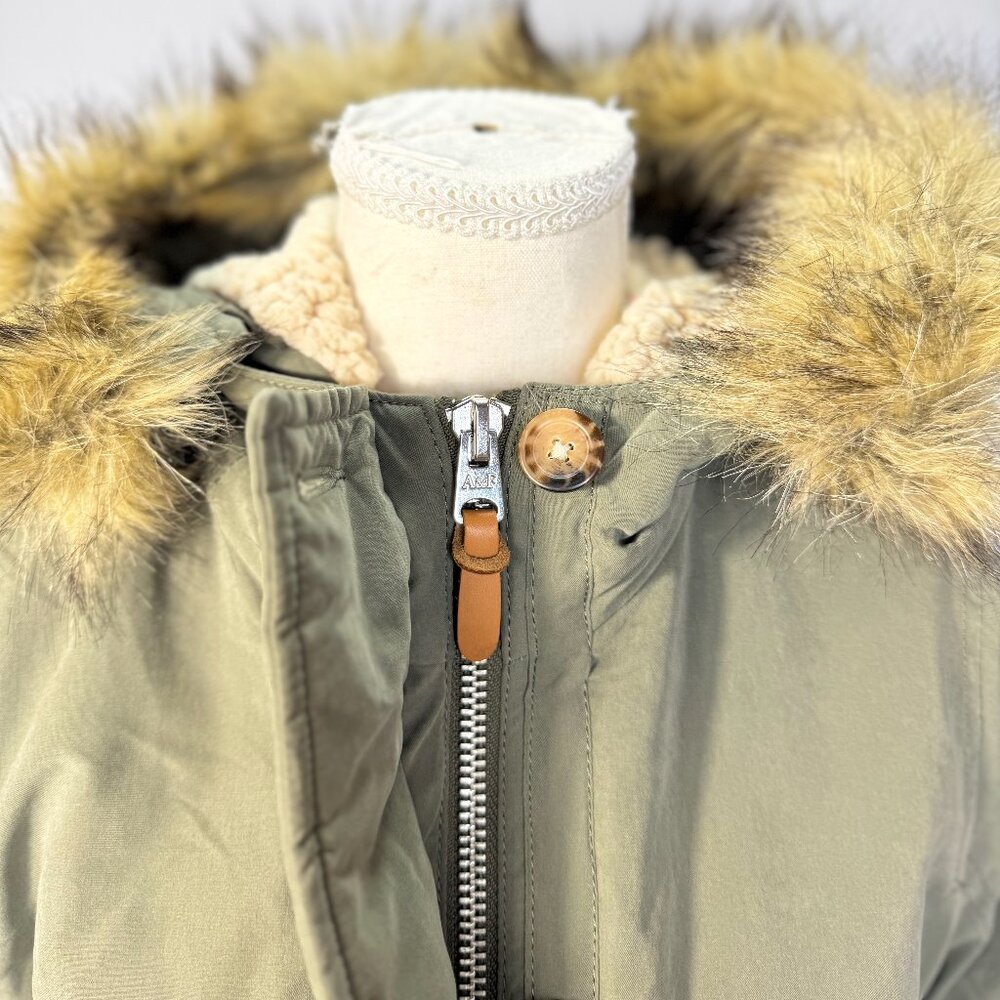 Abercrombie & Fitch Military Parka Coat Green Women's Small Gorpcore Utility - Picture 6 of 16